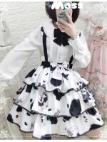 Eieyomi - Sweet Milk Candy Suspender Skirt Eieyomi - Sweet Milk Candy Suspender Skirt