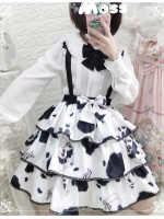 Eieyomi - Sweet Milk Candy Suspender Skirt