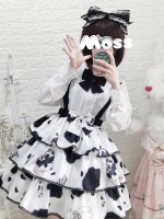 Eieyomi - Sweet Milk Candy Suspender Skirt