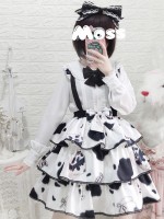 Eieyomi - Sweet Milk Candy Suspender Skirt