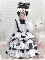 Eieyomi - Sweet Milk Candy Suspender Skirt Eieyomi - Sweet Milk Candy Suspender Skirt