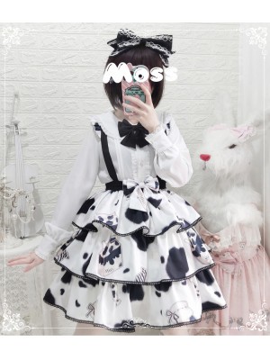 Eieyomi - Sweet Milk Candy Suspender Skirt