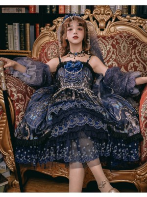 YINGLUOFU - Skull&Butterfly Jumperskirt
