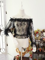 Flower Spirit See-through Short Blouse Flower Spirit See-through Short Blouse