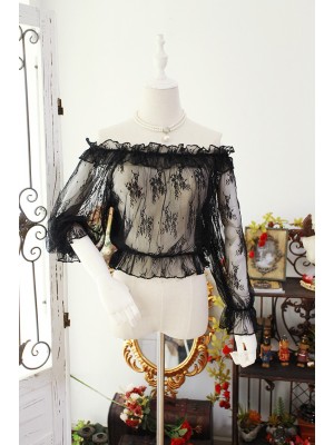 Flower Spirit See-through Short Blouse