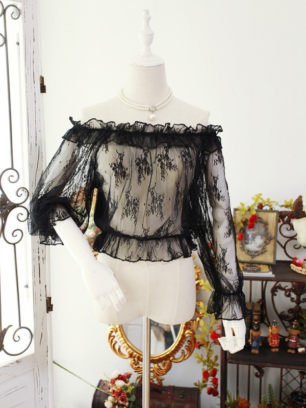 Flower Spirit See-through Short Blouse Flower Spirit See-through Short Blouse