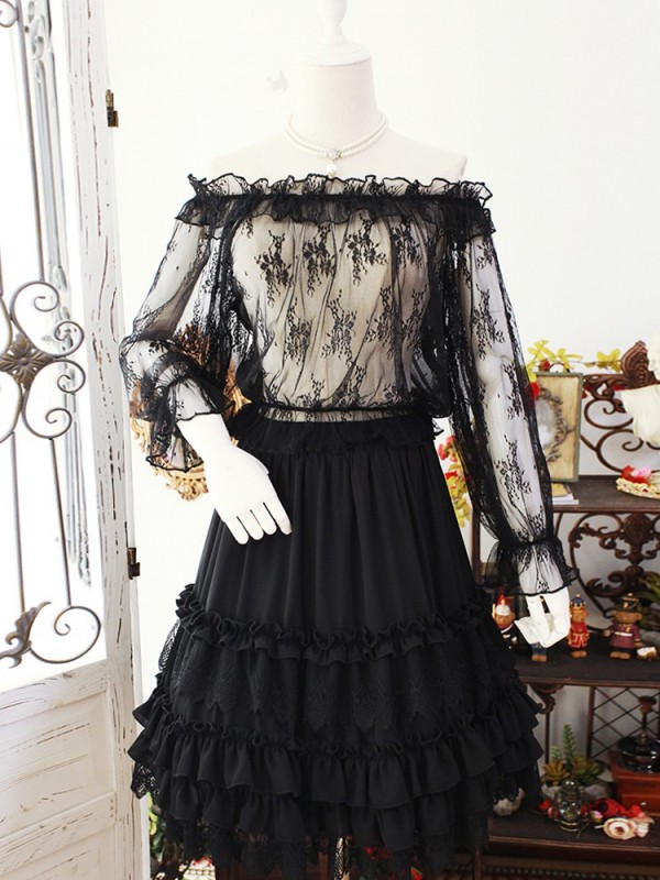Flower Spirit See-through Short Blouse Flower Spirit See-through Short Blouse