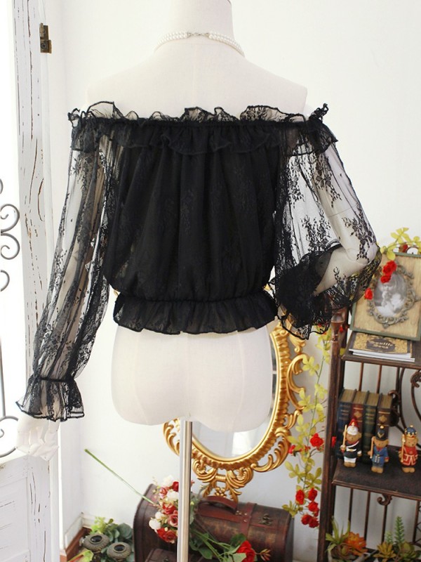 Flower Spirit See-through Short Blouse Flower Spirit See-through Short Blouse