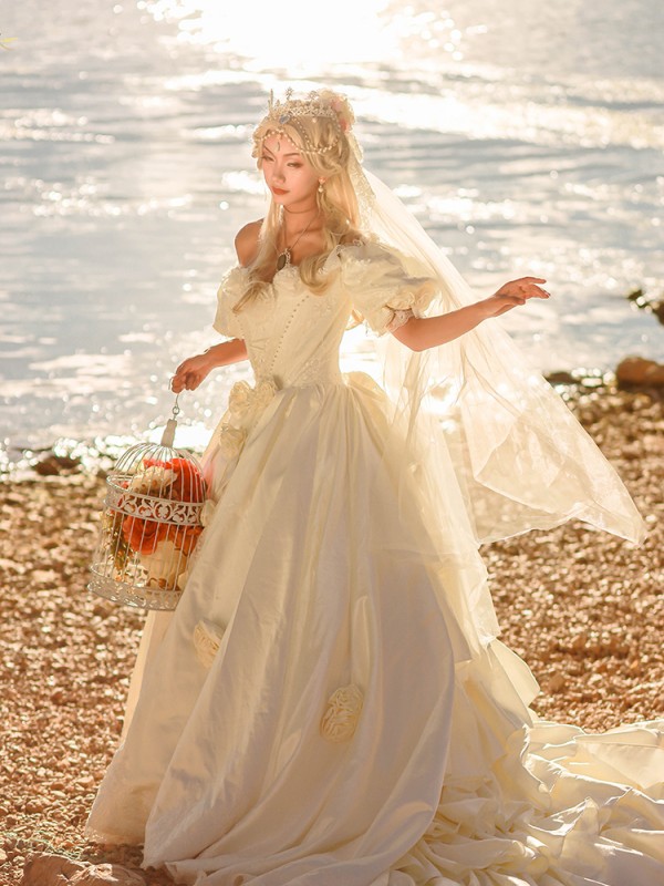 For My Princess Elegant Vintage Wedding One-piece