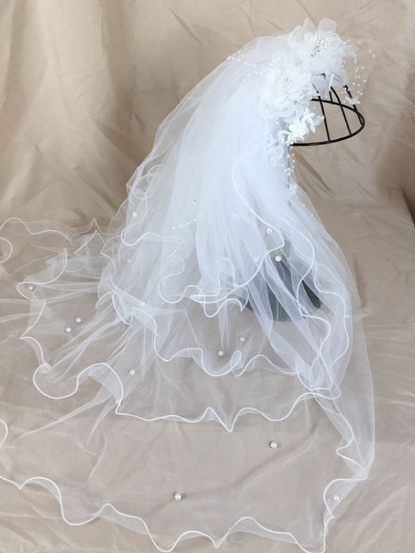 4 Layers Veil with Hair Comb