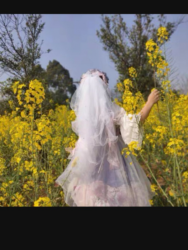 4 Layers Veil with Hair Comb