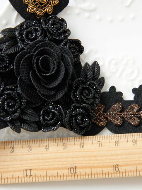 Gothic Black Rose Queen Crown