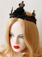 Gothic Black Rose Queen Crown