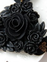 Gothic Black Rose Queen Crown