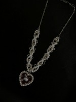 Gothic Heart-shaped Pendant Pearl Necklace Gothic Heart-shaped Pendant Pearl Necklace