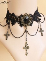 Gothic Punk Dark Cross Choker