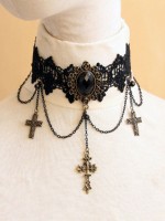 Gothic Punk Dark Cross Choker