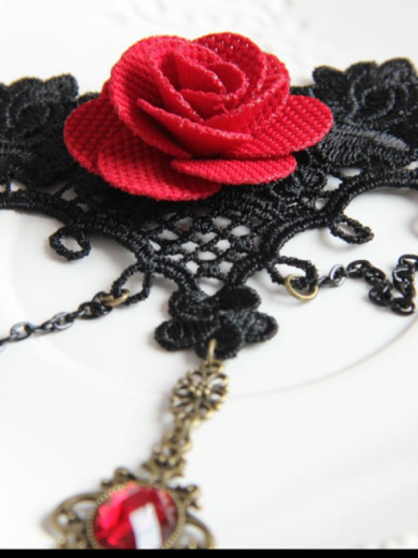 Gothic Race Red Rose Armband