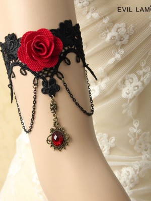 Gothic Race Red Rose Armband