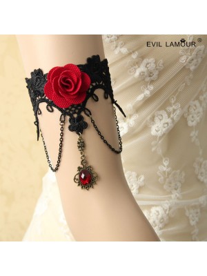 Gothic Race Red Rose Armband