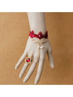 Gothic Red Lace Vintage Wrist Band