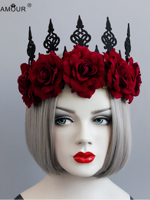 Gothic Red Rose Queen Halloween Crown Gothic Red Rose Queen Halloween Crown