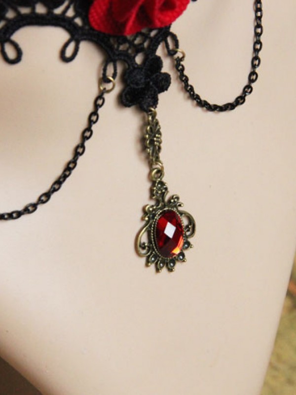 Gothic Red Rose Vintage Choker Gothic Red Rose Vintage Choker