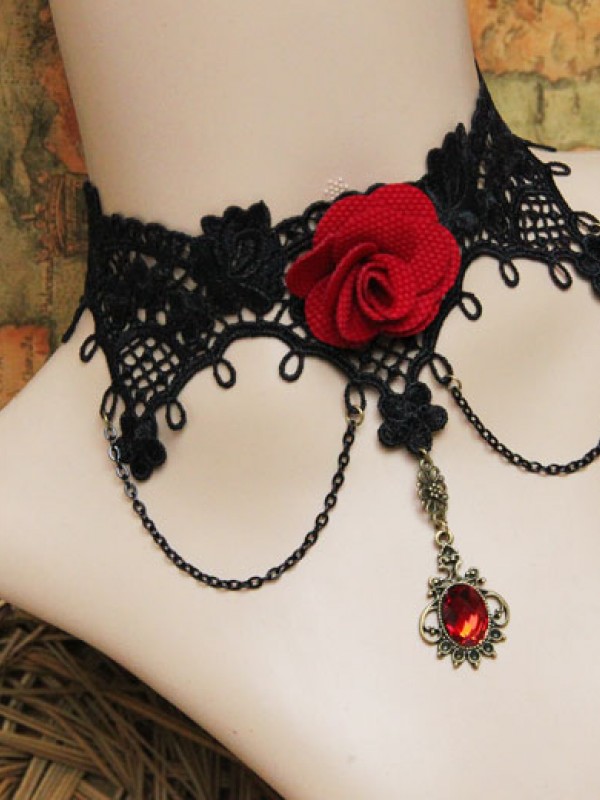 Gothic Red Rose Vintage Choker Gothic Red Rose Vintage Choker