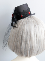 Gothic Rose Feather Mini Top Hat Gothic Rose Feather Mini Top Hat