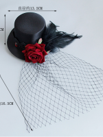 Gothic Rose Feather Mini Top Hat Gothic Rose Feather Mini Top Hat