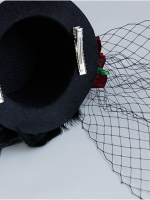 Gothic Rose Feather Mini Top Hat Gothic Rose Feather Mini Top Hat
