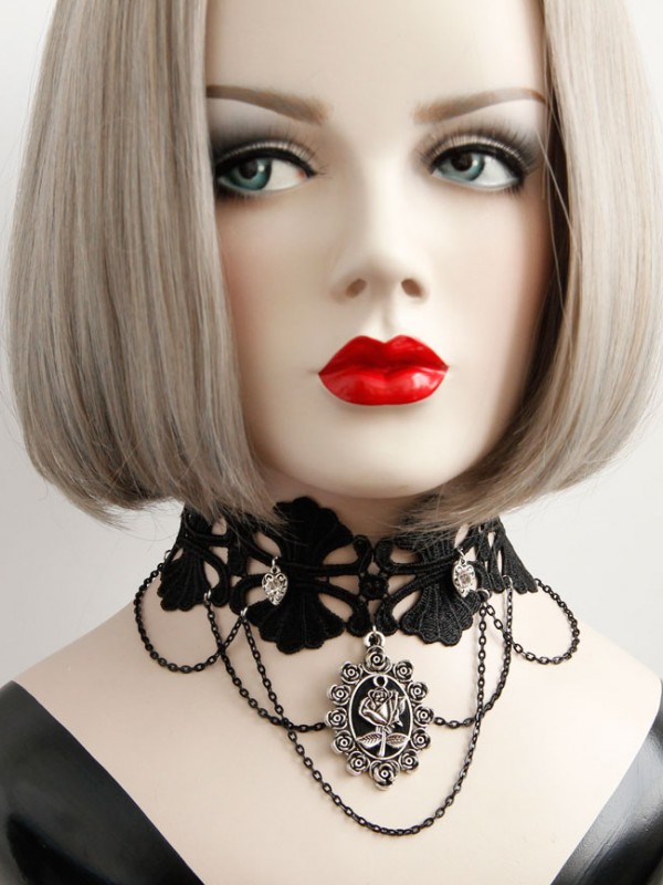 Gothic Rose Pendant Choker Gothic Rose Pendant Choker
