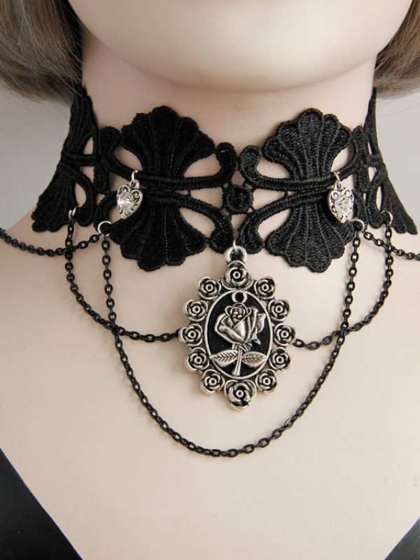 Gothic Rose Pendant Choker Gothic Rose Pendant Choker