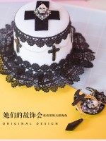 Gothic Skeleton Lace Fringe Mini Hat 