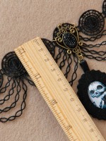 Gothic Skeleton Pendant Black Lace Choker Gothic Skeleton Pendant Black Lace Choker