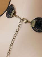 Gothic Skeleton Pendant Black Lace Choker Gothic Skeleton Pendant Black Lace Choker