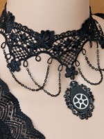Gothic Steam Punk Gear Lace Choker