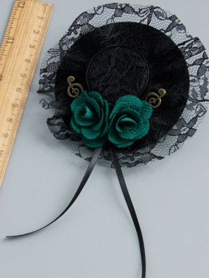 Green Rose Mini Top Hat Brooch