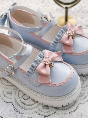 Gururu - Cat's Teaparty Bowknot Lolita Shoes