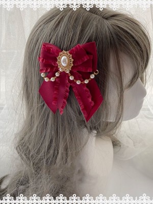 Hair Clip with Beads and Simulated Pearl