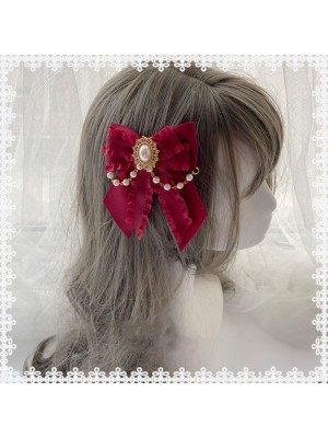 Hair Clip with Beads and Simulated Pearl