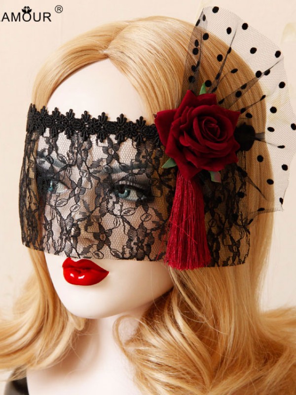 Halloween Red Rose Race Veil