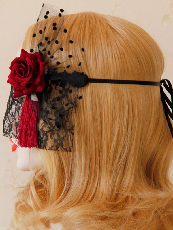 Halloween Red Rose Race Veil Halloween Red Rose Race Veil