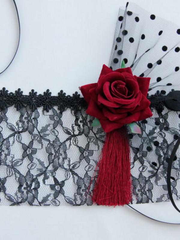 Halloween Red Rose Race Veil Halloween Red Rose Race Veil