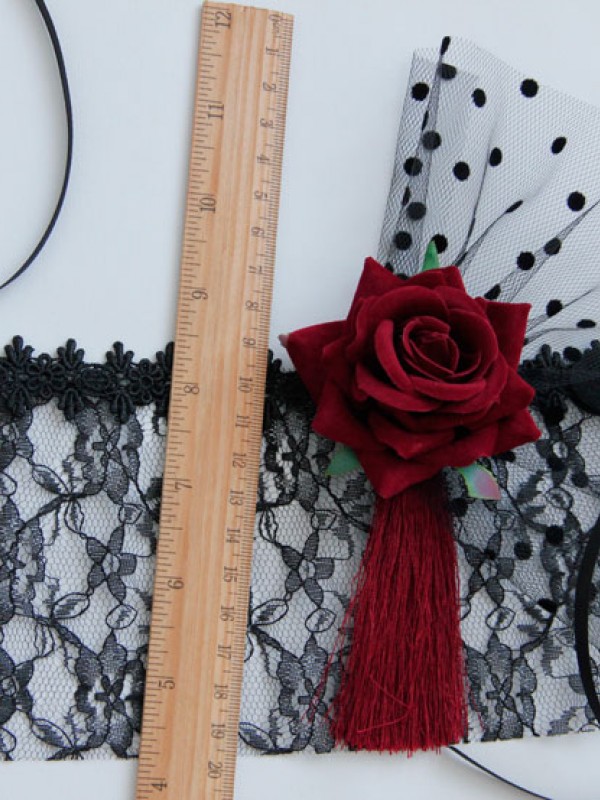 Halloween Red Rose Race Veil Halloween Red Rose Race Veil