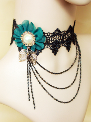 Handmade Gothic Flower Lace Pedant Choker