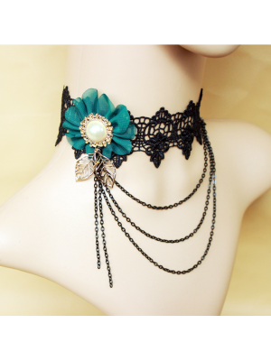 Handmade Gothic Flower Lace Pedant Choker