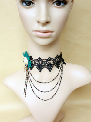 Handmade Gothic Flower Lace Pedant Choker