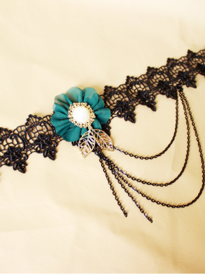 Handmade Gothic Flower Lace Pedant Choker