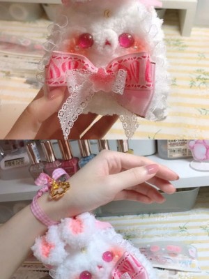 Handmade Rabbit Fur Ball Key Case